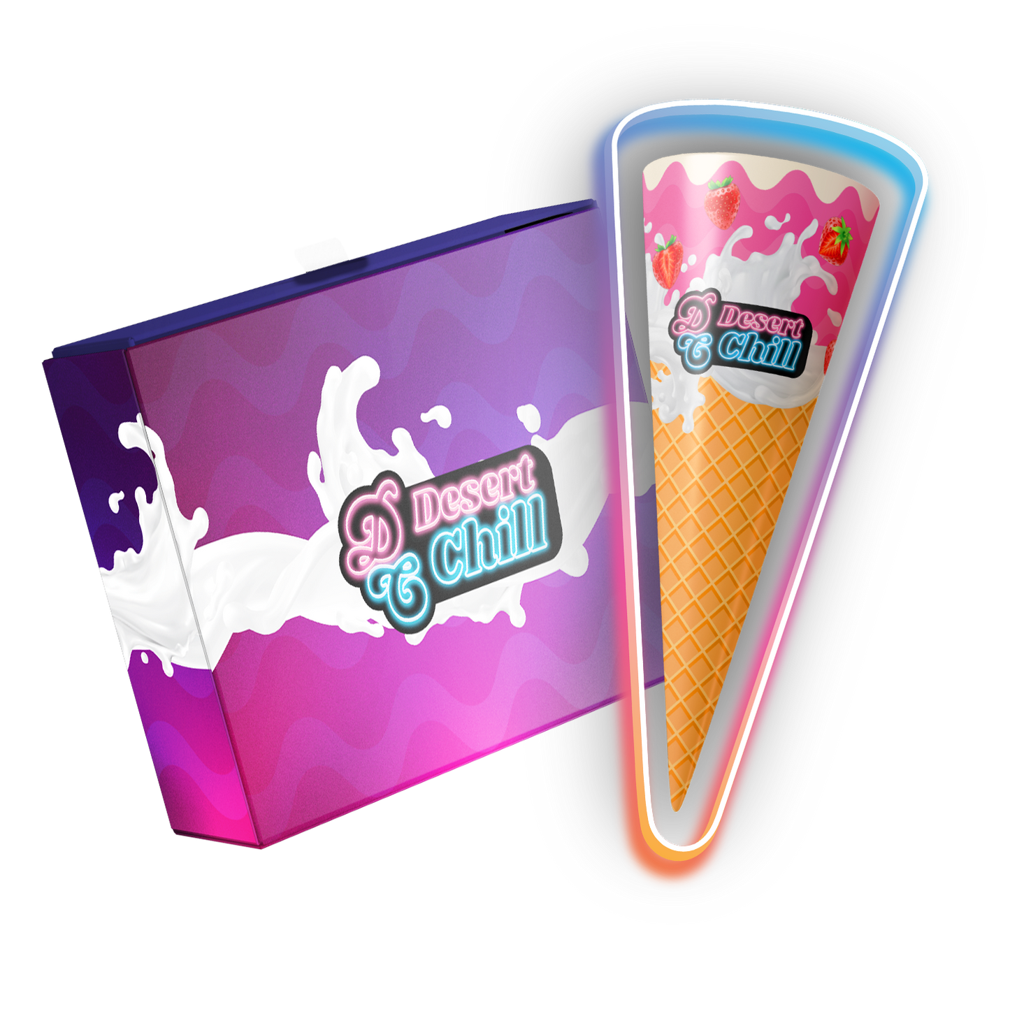 Ice Cream Cone - Strawberry Vanilla - 4 Pack